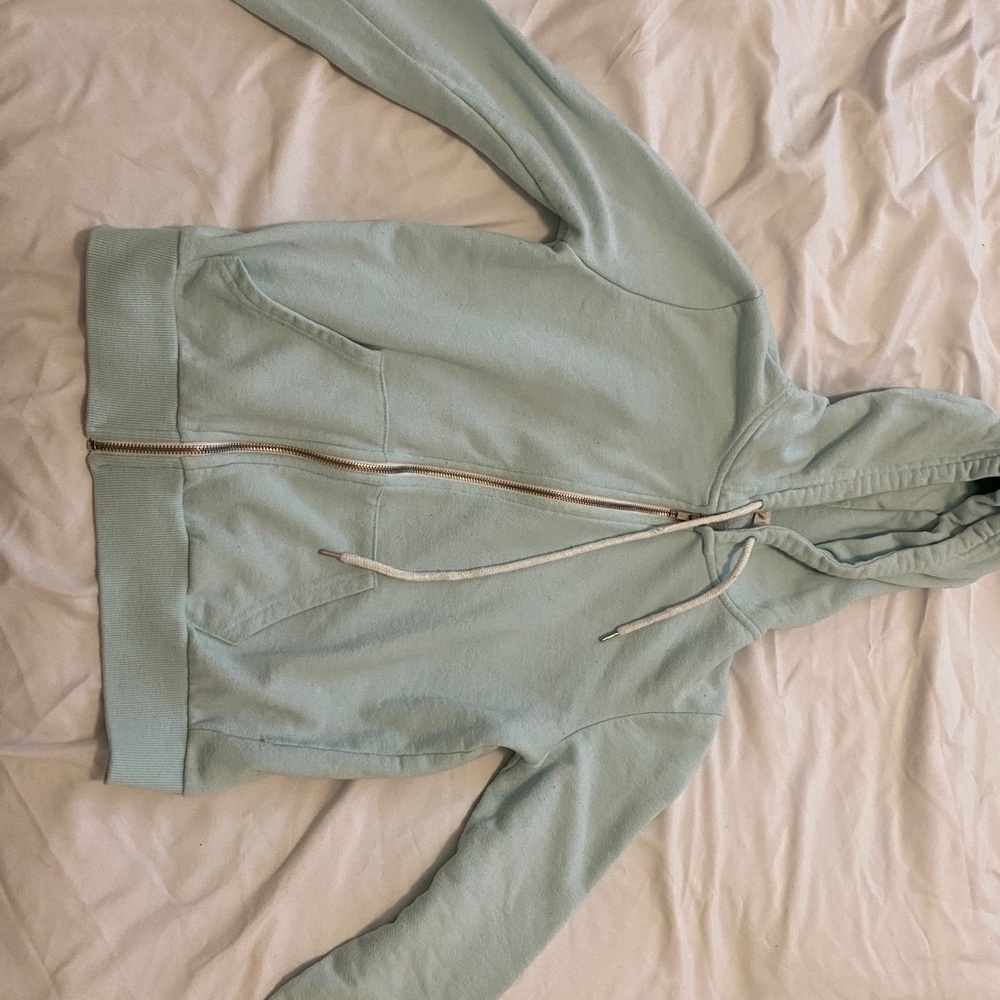 Light blue zip up hoodie